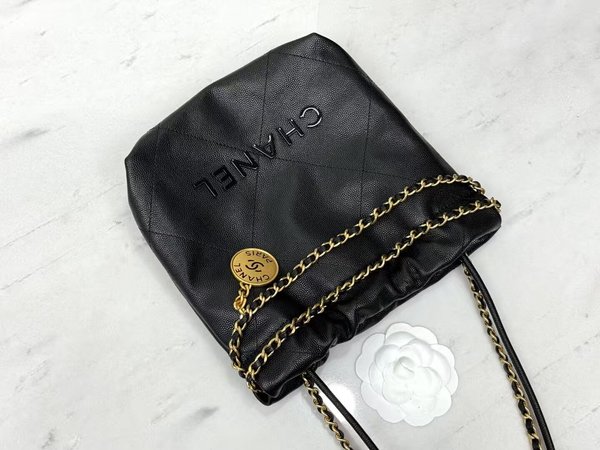 CHANEL 23K Mini 22 Bag – All Black (20x19x6cm)