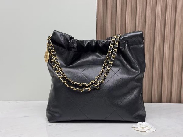 CHANEL 24K Limited 22 Bag – Black Caviar Leather with Cutout Logo