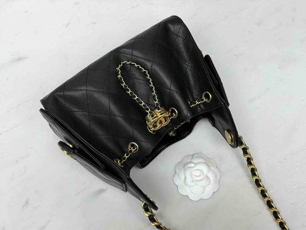 Chanel 26C Mini 25 Hobo Bag – Black  20 × 22 × 12.5 cm