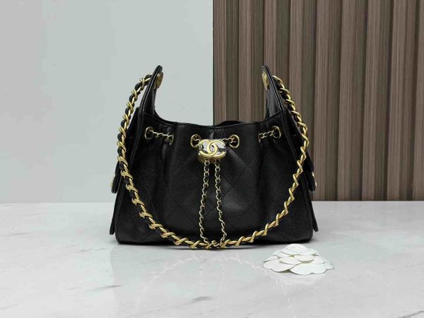 Chanel 26C Mini 25 Hobo Bag – Black  20 × 22 × 12.5 cm