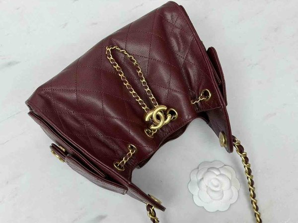 Chanel 26C Mini 25 Hobo Bag Burgundy 22cm