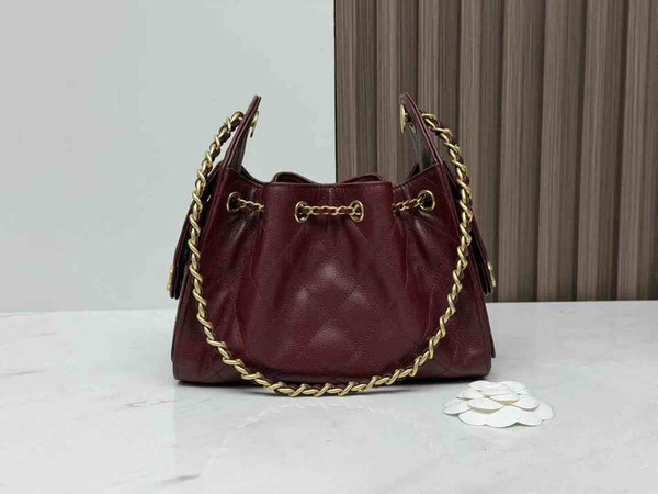 Chanel 26C Mini 25 Hobo Bag Burgundy 22cm