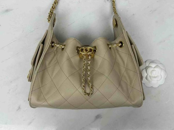 Chanel 26C Mini 25 Hobo Bag – Apricot  Size: 20 × 22 × 12.5 cm