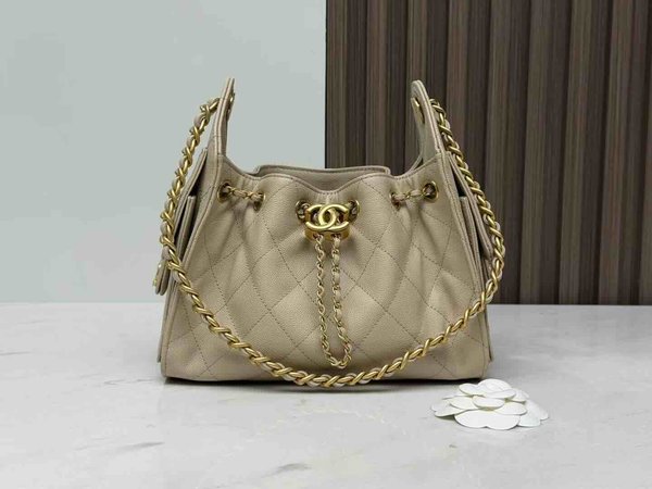 Chanel 26C Mini 25 Hobo Bag – Apricot  Size: 20 × 22 × 12.5 cm