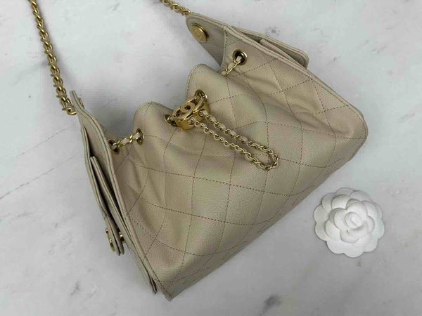 Chanel 26C Mini 25 Hobo Bag – Apricot  Size: 20 × 22 × 12.5 cm