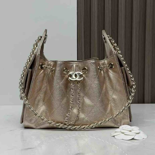 Chanel 26C Mini 25 Hobo Bag – Rose Gold  Size: 20 × 22 × 12.5 cm