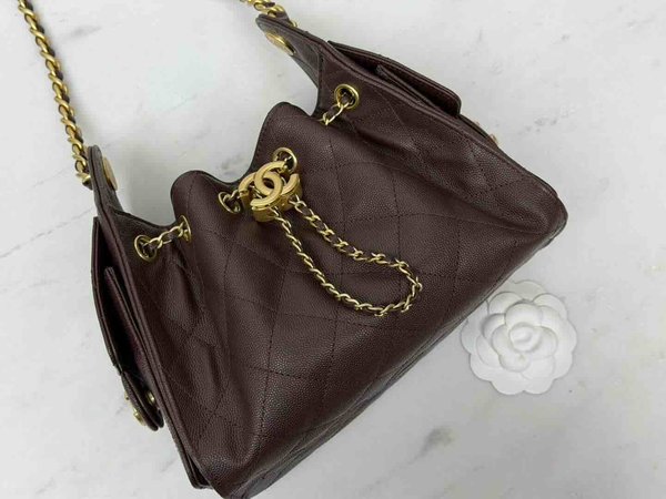 Chanel 26C Mini 25 Hobo Bag – Dark Brown Size: 20 × 22 × 12.5 cm