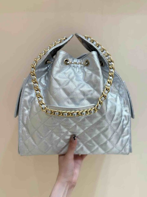 Chanel 25S 25 Bag Mustard Yellow Grained Calfskin Large 40cm