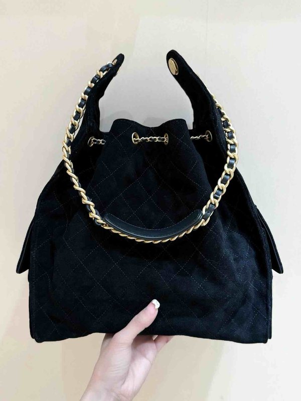 Chanel 25C Hobo Underarm Bag Suede Calfskin Large 40cm