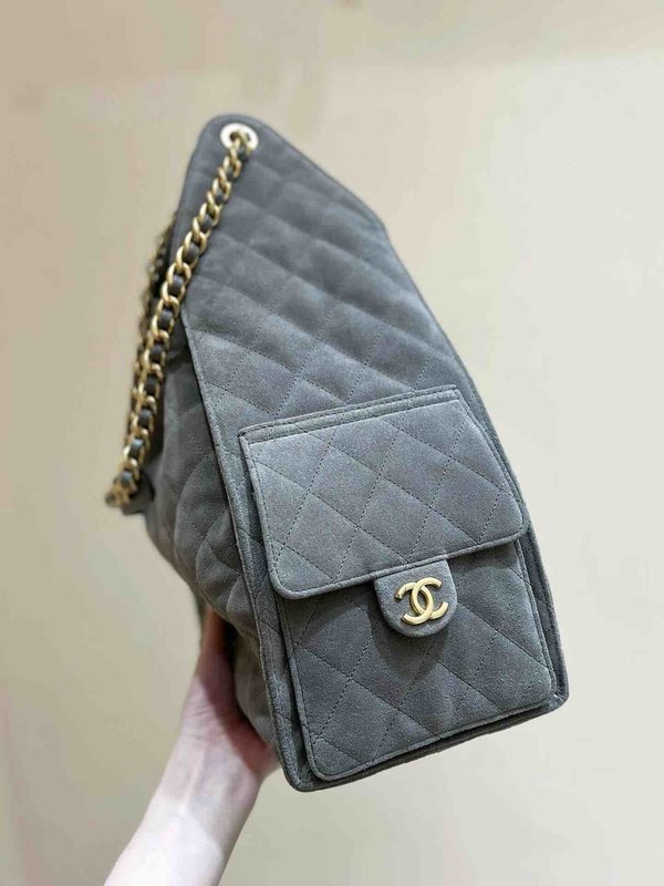 Chanel 25C Hobo Underarm Bag Suede Calfskin Large 40cm