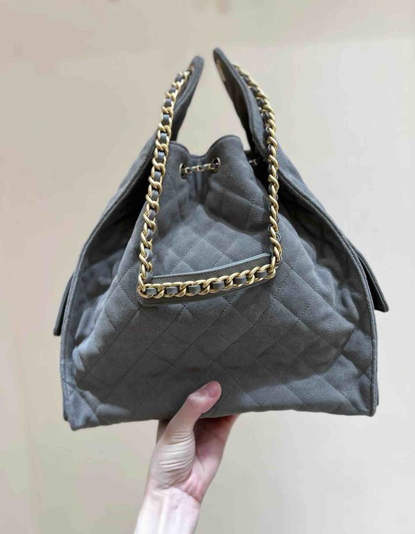 Chanel 25C Hobo Underarm Bag Suede Calfskin Large 40cm