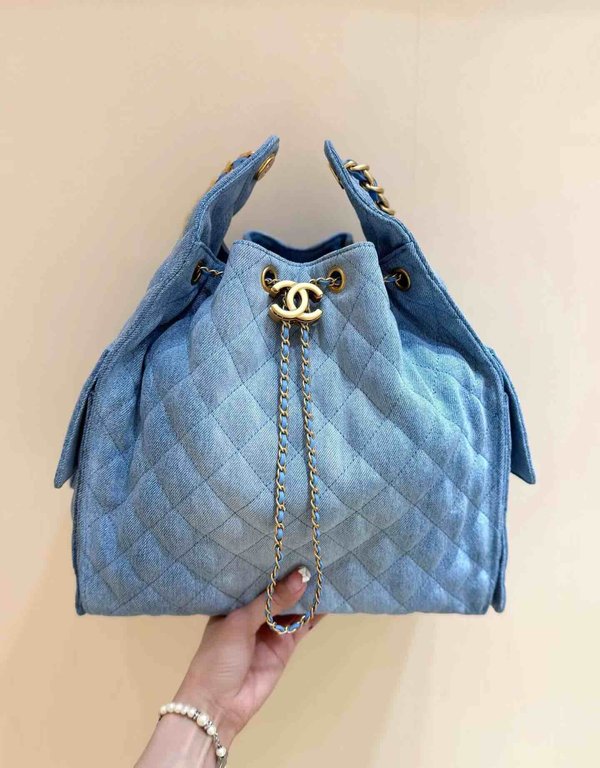 Chanel 25S 25 Bag Washed Denim Large 40cm
