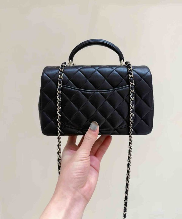 Chanel 25K CF Mini Handle Crystal Bow Lambskin GHW 20cm