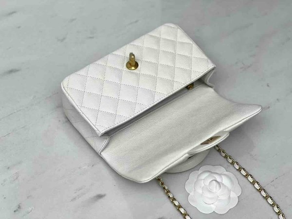 Chanel Classic Flap Mini Handle 20cm – White / Caviar