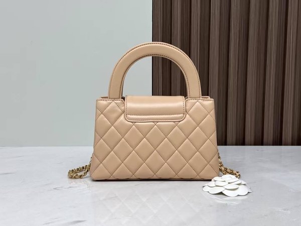 CHANEL 25C Kelly Style Bag – Milk Tea Color with Antique Gold Chain (19cm)