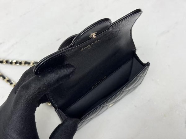 CHANEL 22S Mini Chain Flap Bag – Black with Light Gold (12cm)