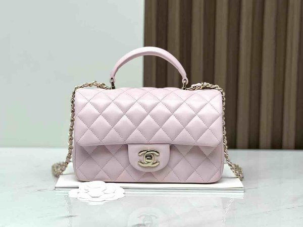 Chanel Classic Flap Mini Handle 20cm – Pink / Lambskin