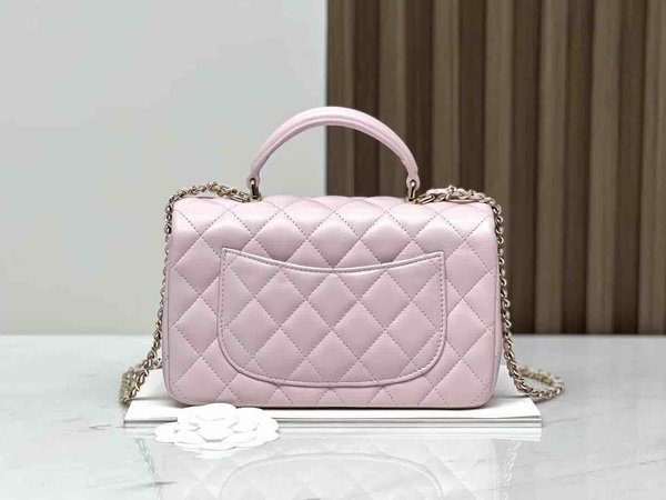 Chanel Classic Flap Mini Handle 20cm – Pink / Lambskin