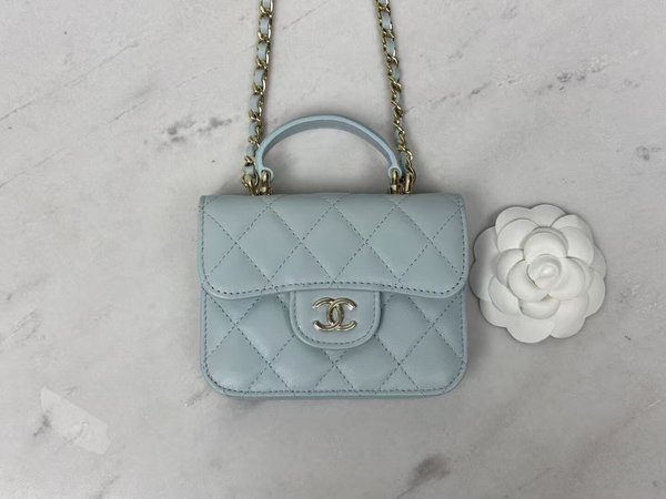 CHANEL 22S Mini Chain Flap Bag –  Light Blue(12cm)