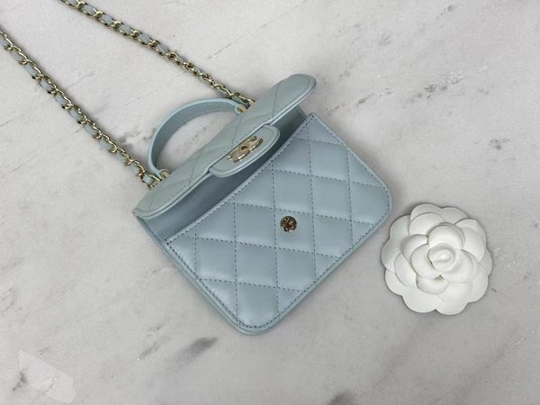 CHANEL 22S Mini Chain Flap Bag –  Light Blue(12cm)