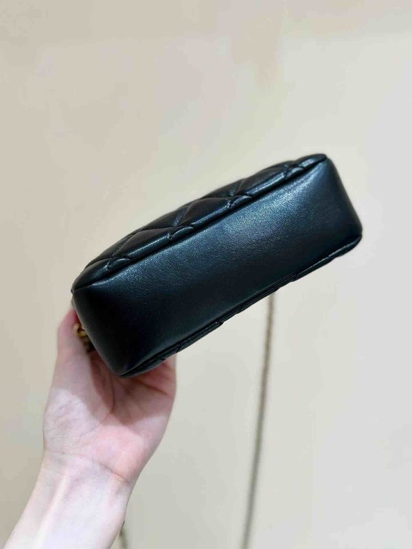 Chanel 24K Coin Camera Bag Black Goatskin 18cm