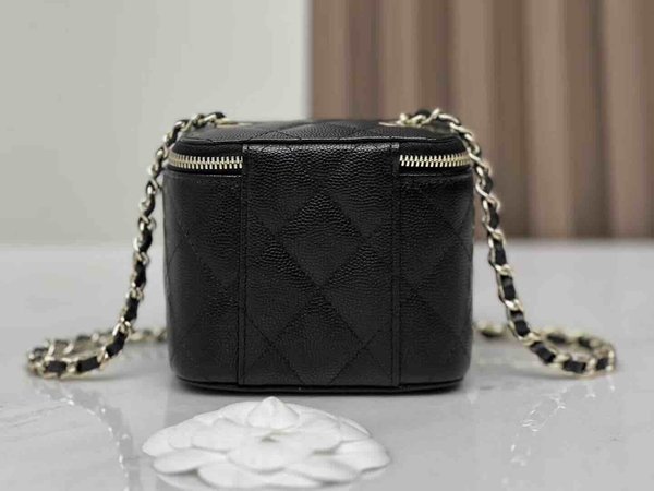 Chanel 22C Caviar Long Flap Box – Black with Light Gold Hardware 12cm