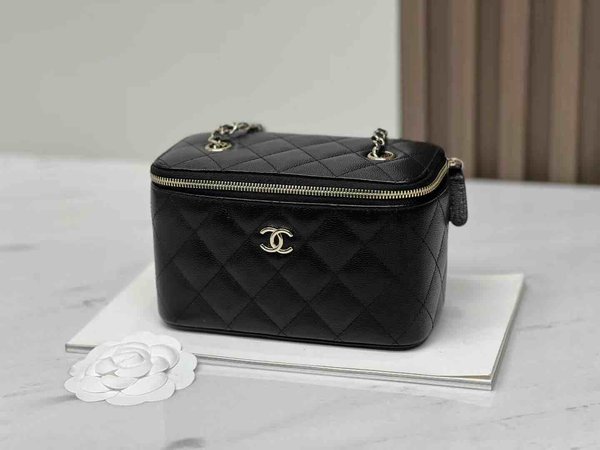 Chanel 22C Caviar Long Flap Box – Black with Light Gold Hardware