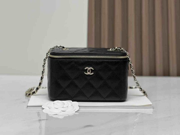 Chanel 22C Caviar Long Flap Box – Black with Light Gold Hardware