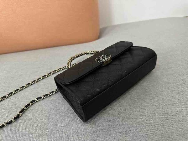 Chanel Kelly Chain Clutch Caviar GHW 18cm