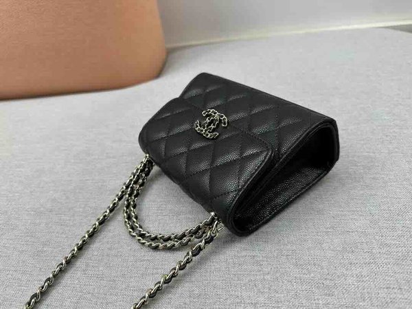 Chanel Kelly Chain Clutch Caviar GHW 14.5cm