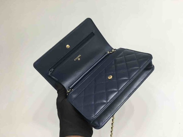 Chanel Classic Button Wallet on Chain (WOC) in Lambskin x Gold Hardware – 12.3 × 19.2 × 3.5 cm