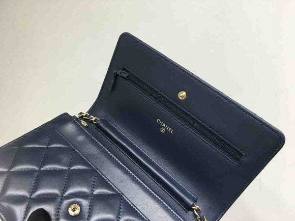 Chanel Classic Button Wallet on Chain (WOC) in Lambskin x Gold Hardware – 12.3 × 19.2 × 3.5 cm