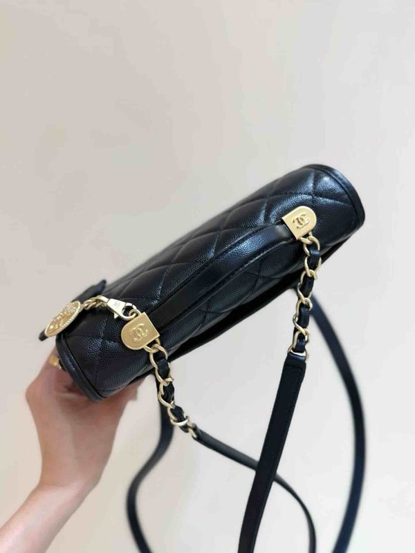 Chanel 25B Coin Clover Backpack Black Grained Calfskin GHW 22cm
