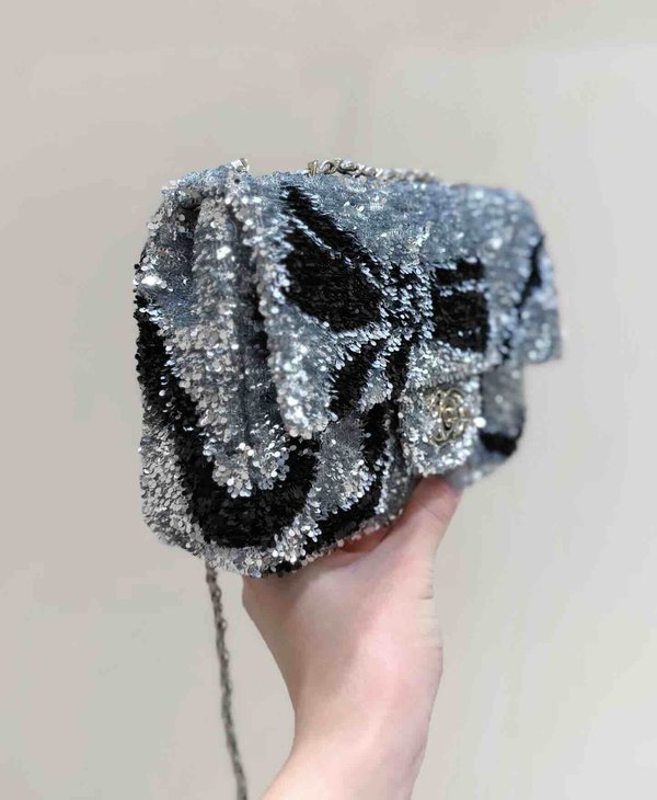 Chanel 25K Sequin Large Mini Flap Bag 20cm