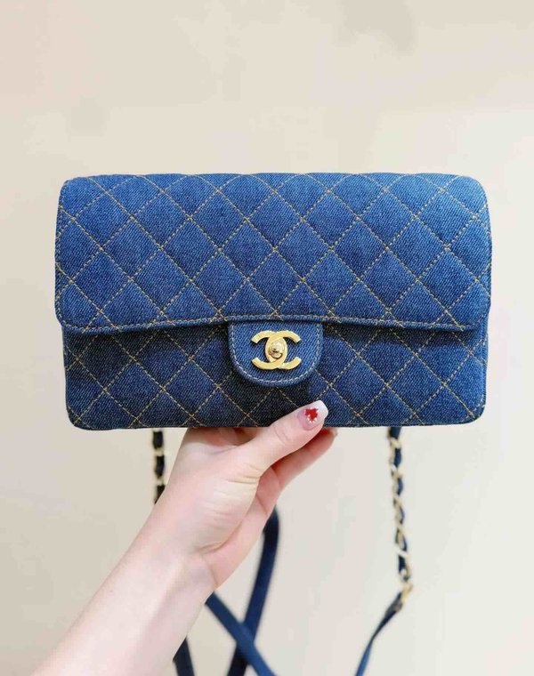 Chanel Vintage Denim Backpack 26cm