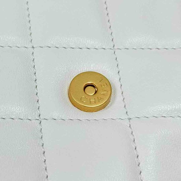 Chanel 24C Baguette Bag White Calfskin GHW 24cm