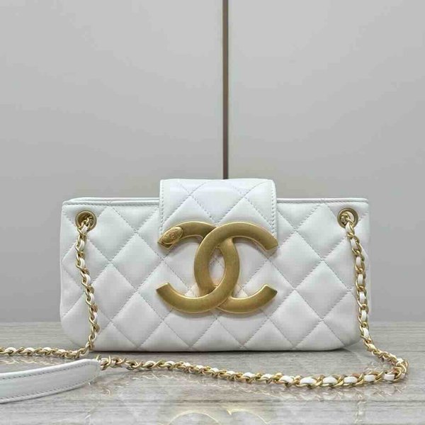 Chanel 24C Baguette Bag White Calfskin GHW 24cm
