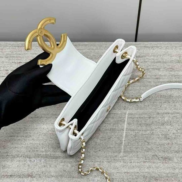 Chanel 24C Baguette Bag White Calfskin GHW 24cm