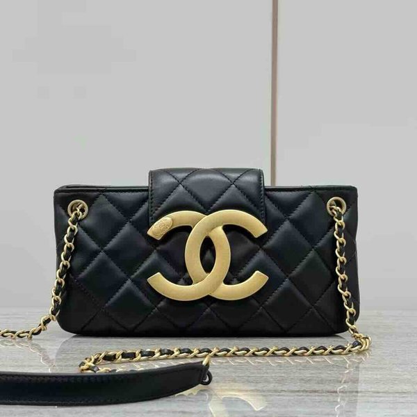 Chanel 24C Baguette Bag Black Calfskin GHW 24cm