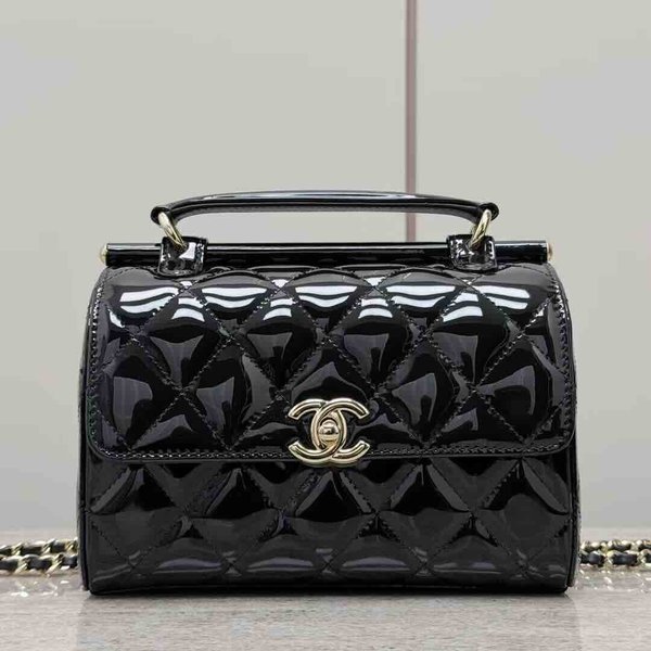 Chanel 23K Patent Leather Box Bag GHW
