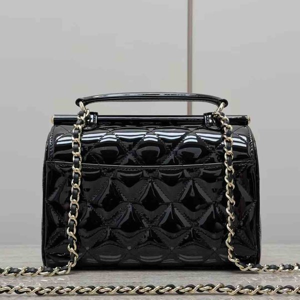 Chanel 23K Patent Leather Box Bag GHW