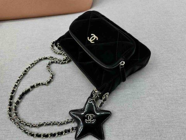 Chanel Star Chain Bag Velvet GHW 21cm