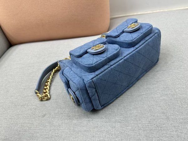 CHANEL New Hobo Bag – Original Denim with Chain Strap and Gold Hardware