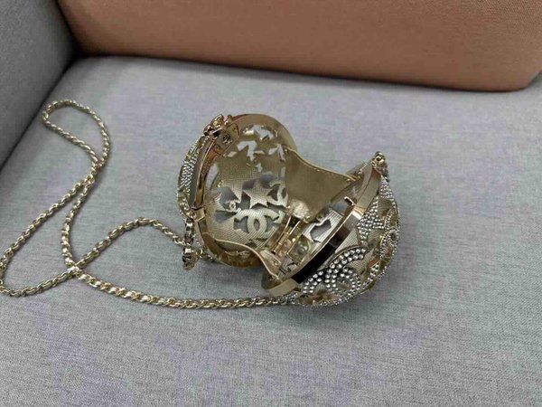 Chanel Crystal Diamond Ball Evening Bag GHW 12cm