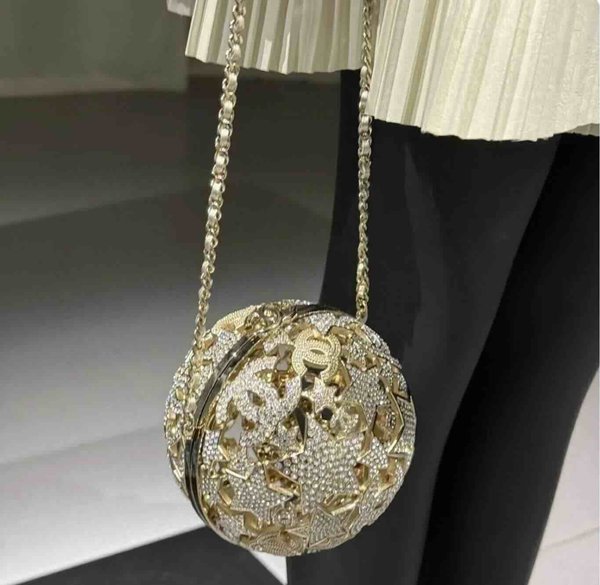Chanel Crystal Diamond Ball Evening Bag GHW 12cm