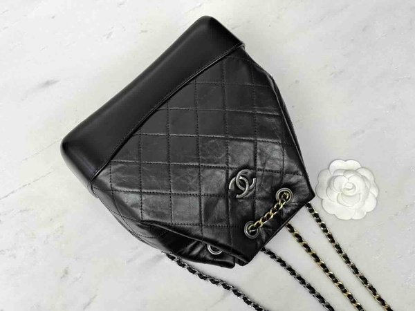Chanel Gabrielle Backpack Black Calfskin 23cm