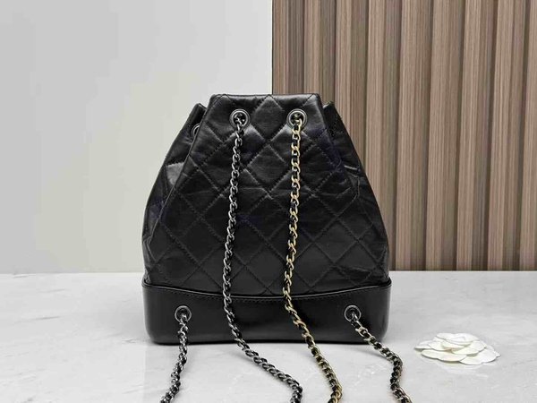 Chanel Gabrielle Backpack Black Calfskin 23cm