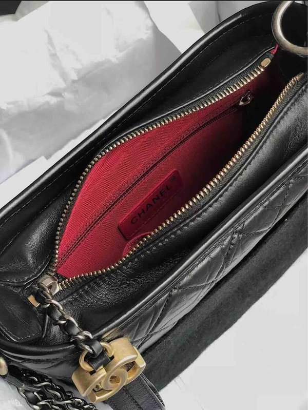 Chanel Gabrielle Hobo Bag Black Small Calfskin 20cm