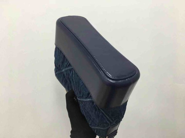 Chanel Gabrielle Denim Hobo Bag Calfskin Trim Two Tone Hardware 25cm