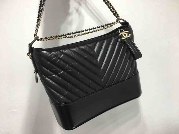 Chanel Gabrielle Chevron Hobo Bag Vintage Calfskin Smooth Calfskin 28cm